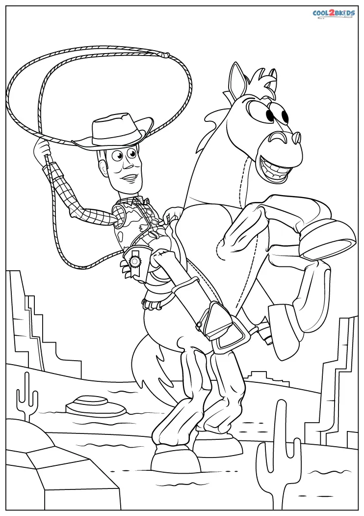 Free printable woody coloring pages for kids