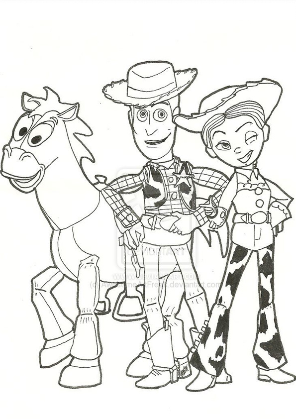 Coloring pages printable disney toy story coloring pages woody bullseye