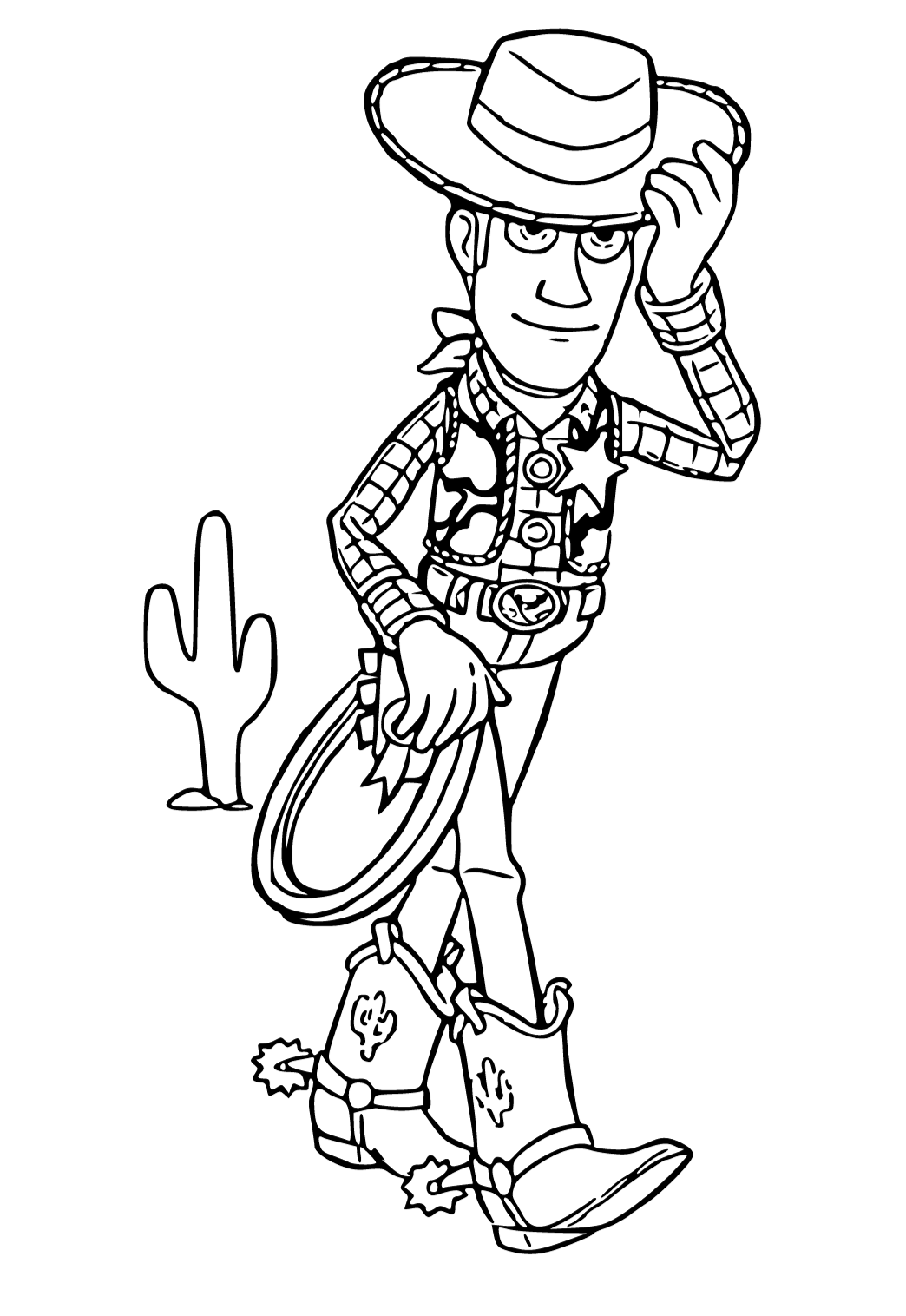 Free printable woody lasso coloring page for adults and kids