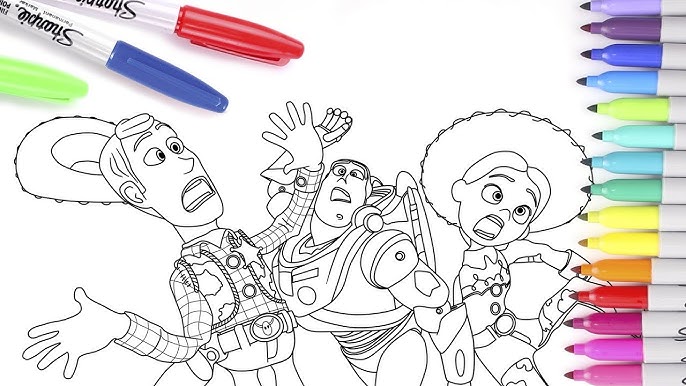 Toy story coloring book pages sheet toy story coloring woody buzz lightyear jessie pictures kids