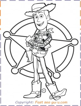 Toy story woody coloring pages