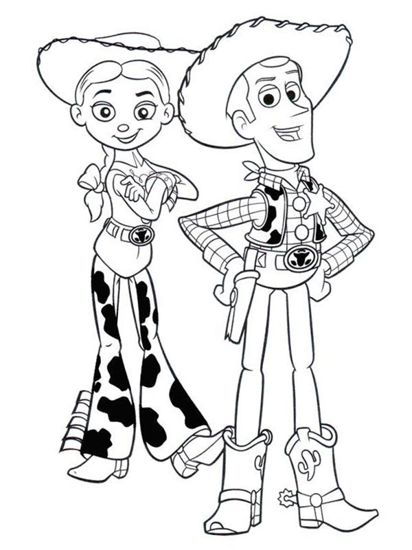 Jessie and woody coloring page