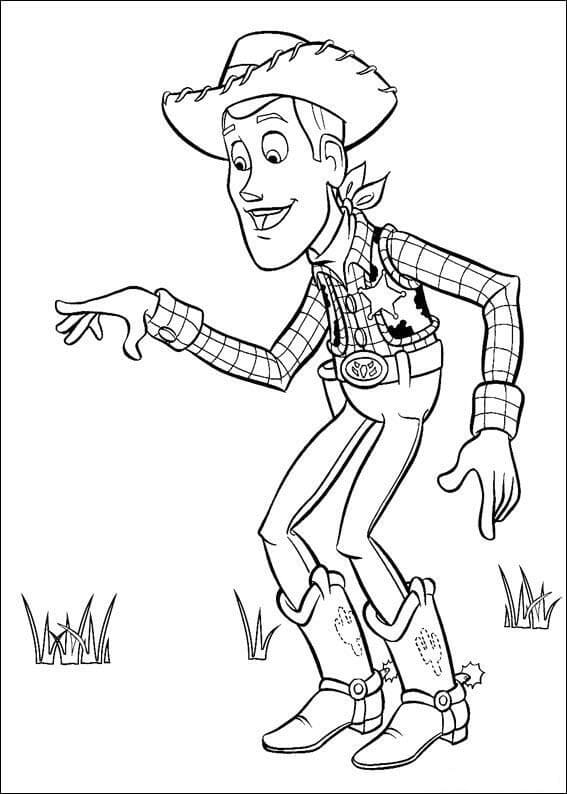 Woody from toy story coloring page