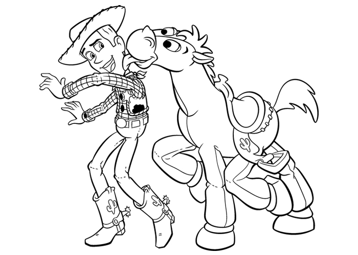 Toy story woody coloring page