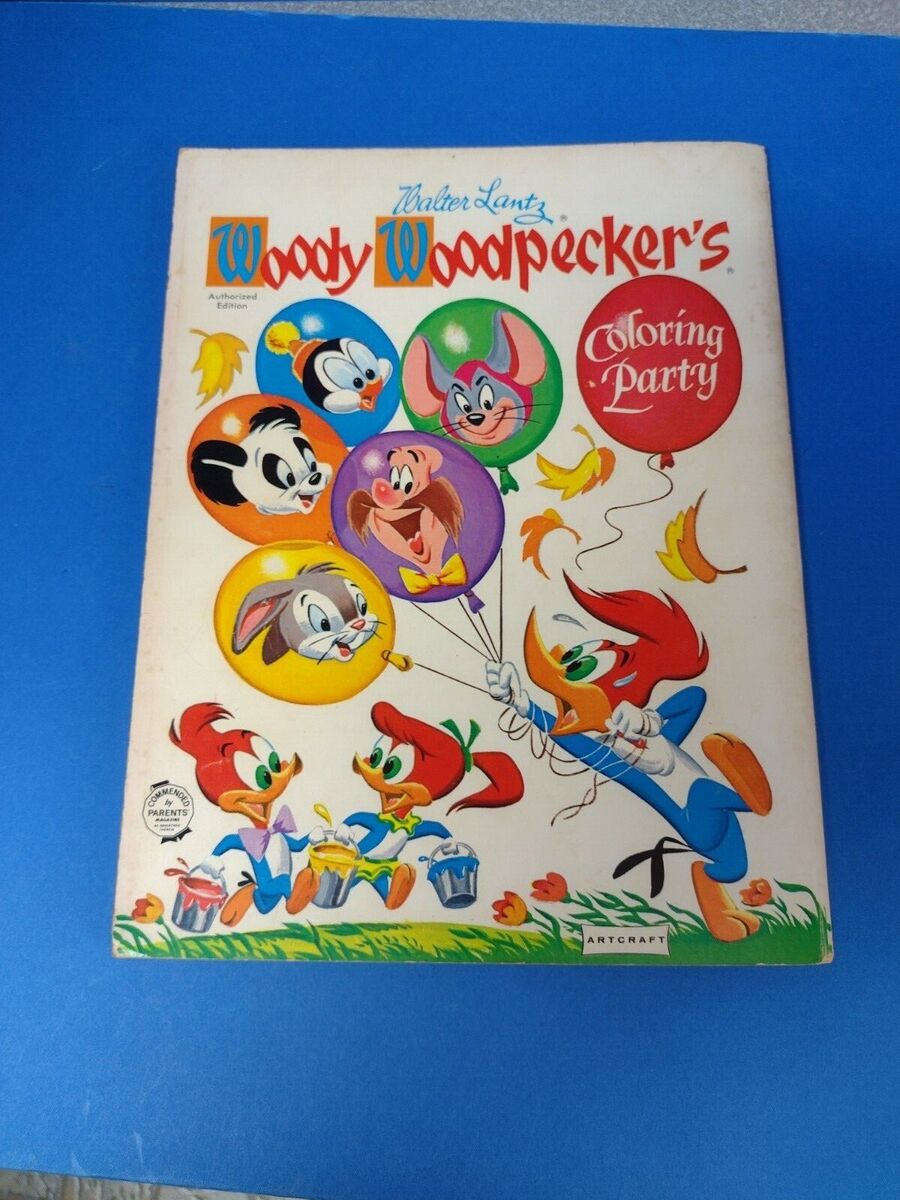 Vintage woody woodpecker coloring book artcraft walter lantz