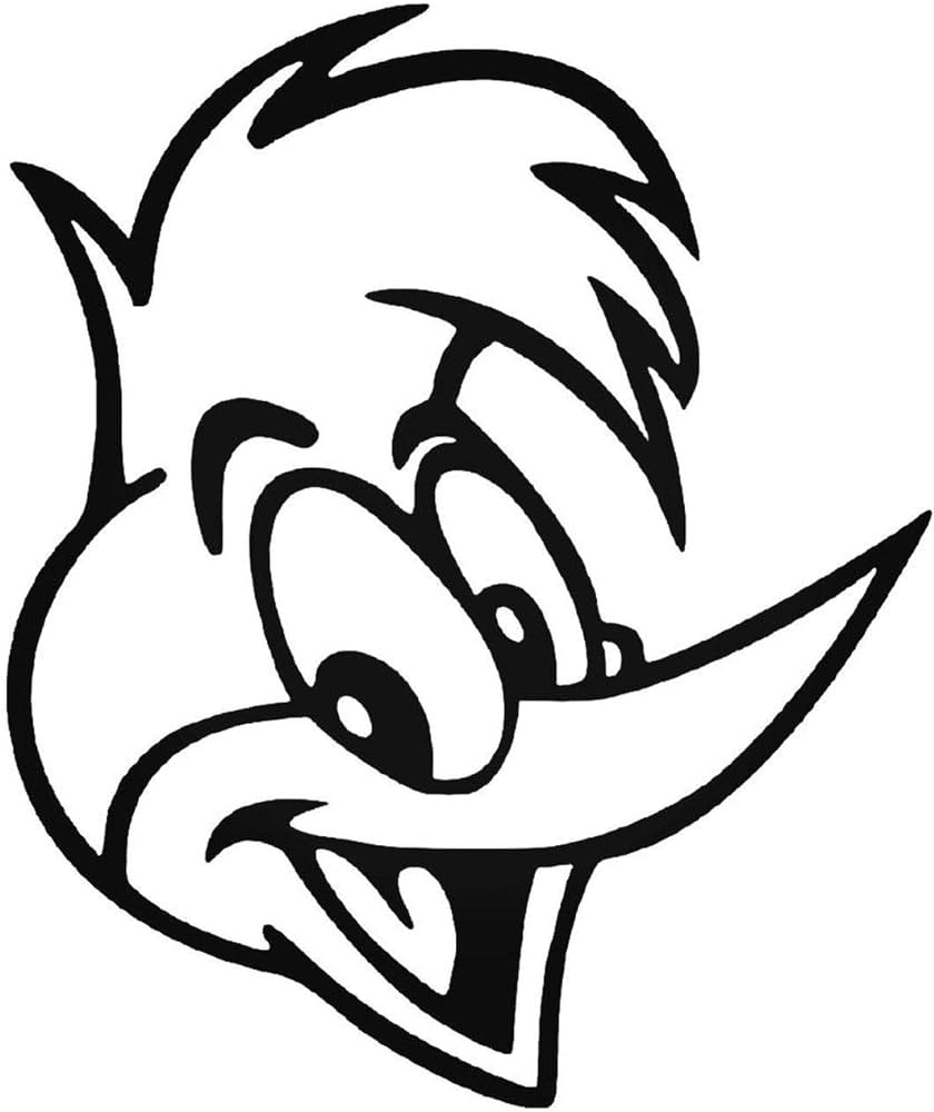 Fan art rendition woody woodpecker tall classic cartoon tv series custom logo die cut decal