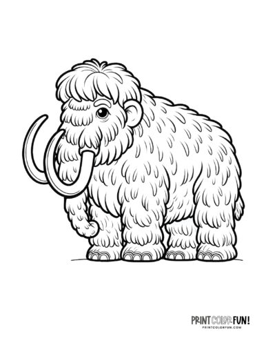 Woolly mammoth coloring pages fun facts at