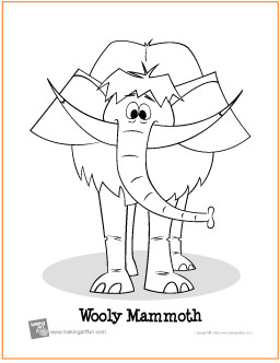 Wooly mammoth free printable coloring page