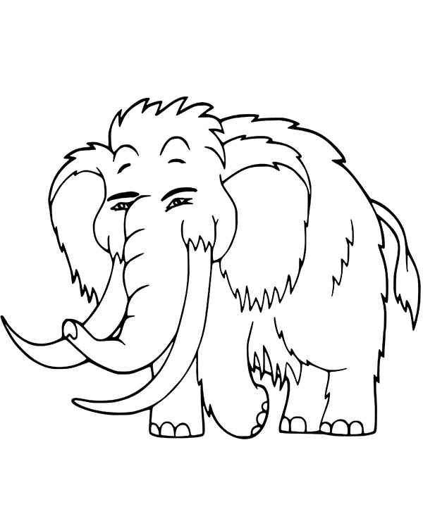 Printable coloring page mammoth