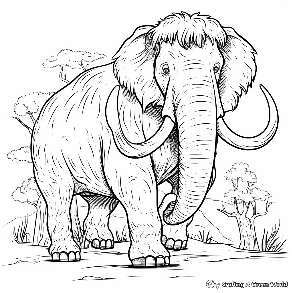 Woolly mammoth coloring pages