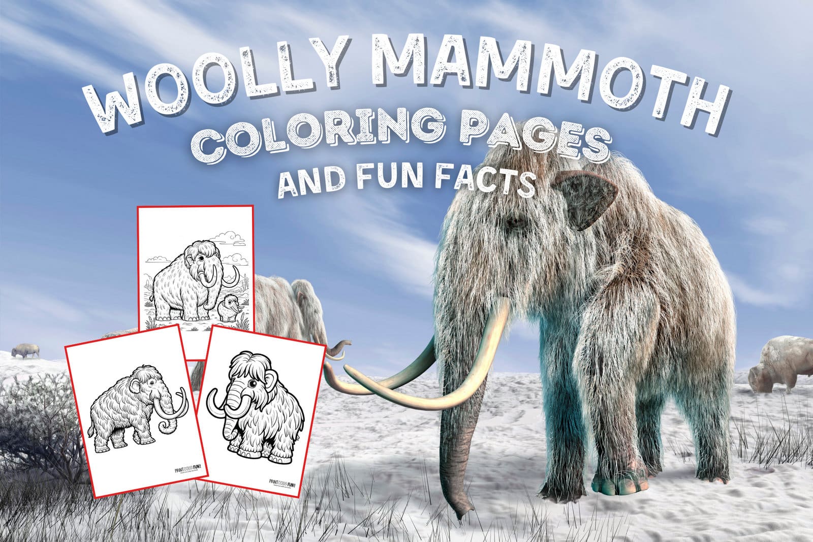 Woolly mammoth coloring pages fun facts at