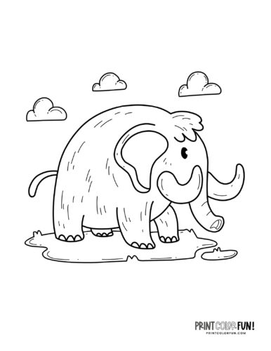 Woolly mammoth coloring pages fun facts at