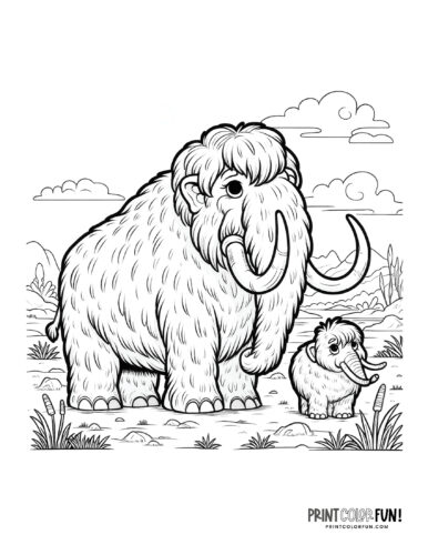 Woolly mammoth coloring pages fun facts at