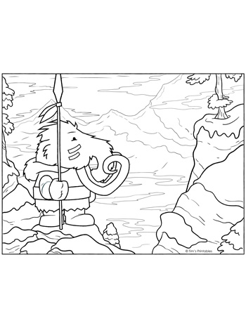 Woolly mammoth coloring page â tims printables