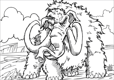 Mammoth coloring page free printable coloring pages