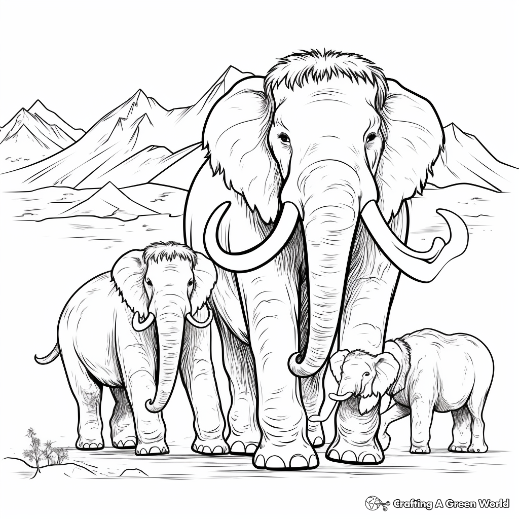 Woolly mammoth coloring pages