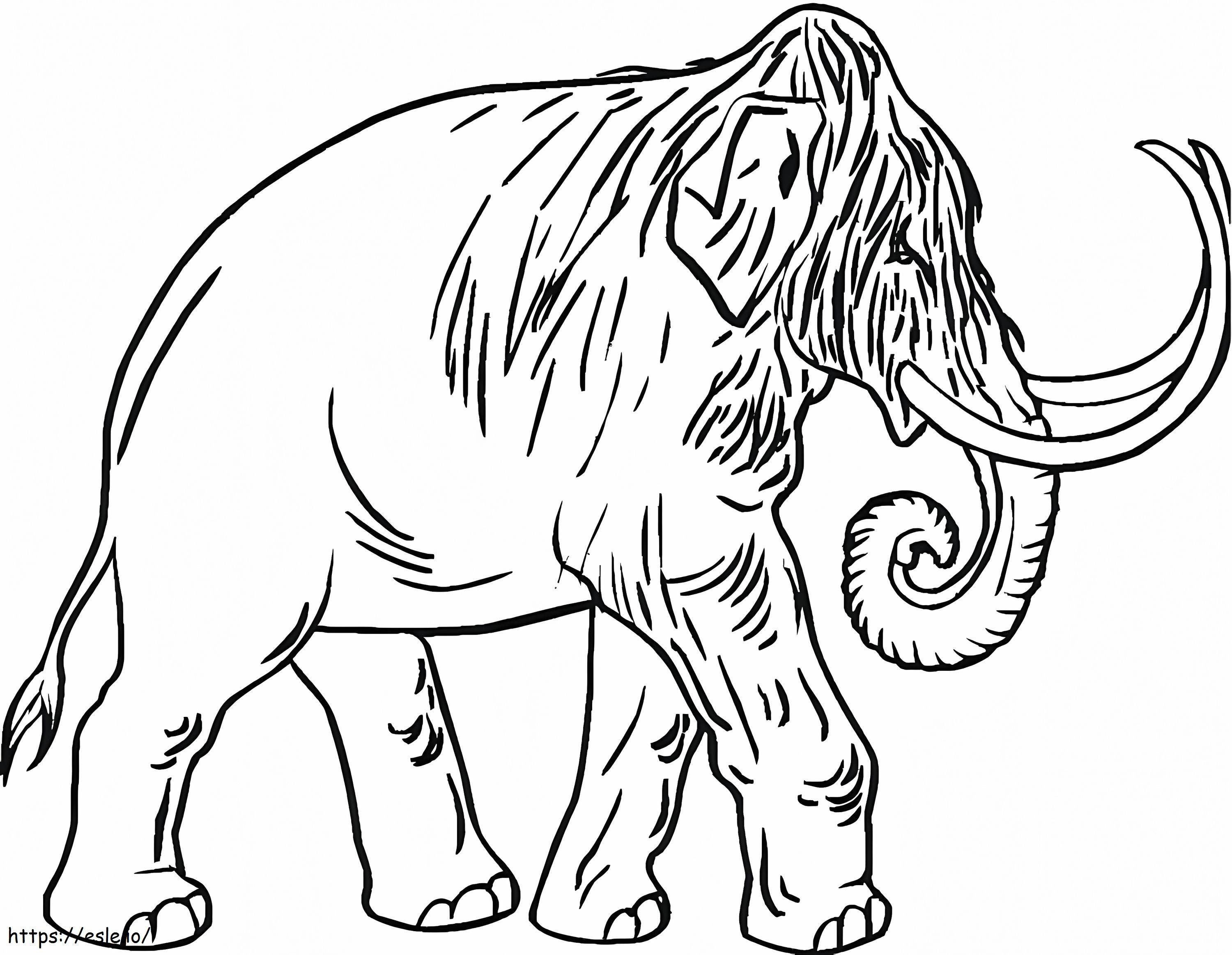 Mammoth is walking coloring page