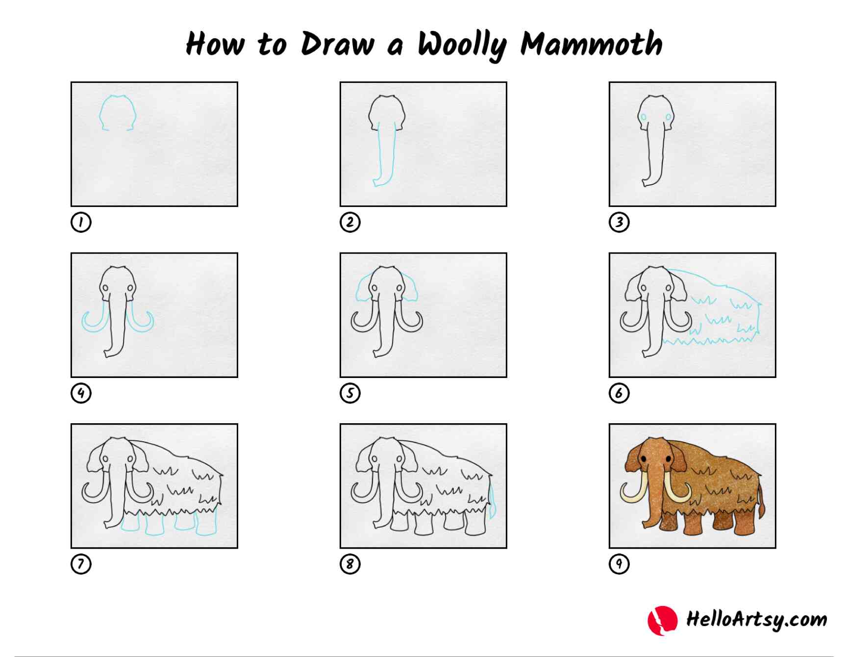 How to draw a woolly mammoth