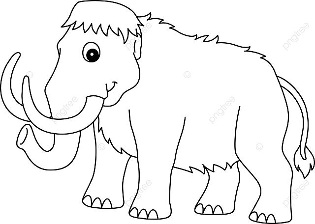 Mammoth animal isolated coloring page for kids colour elephant vector vector elephant drawing animal drawing moth drawing png and vector with transparent background for free download