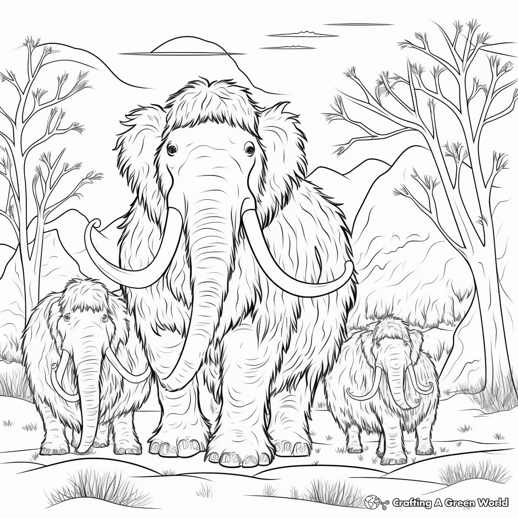 Woolly mammoth coloring pages