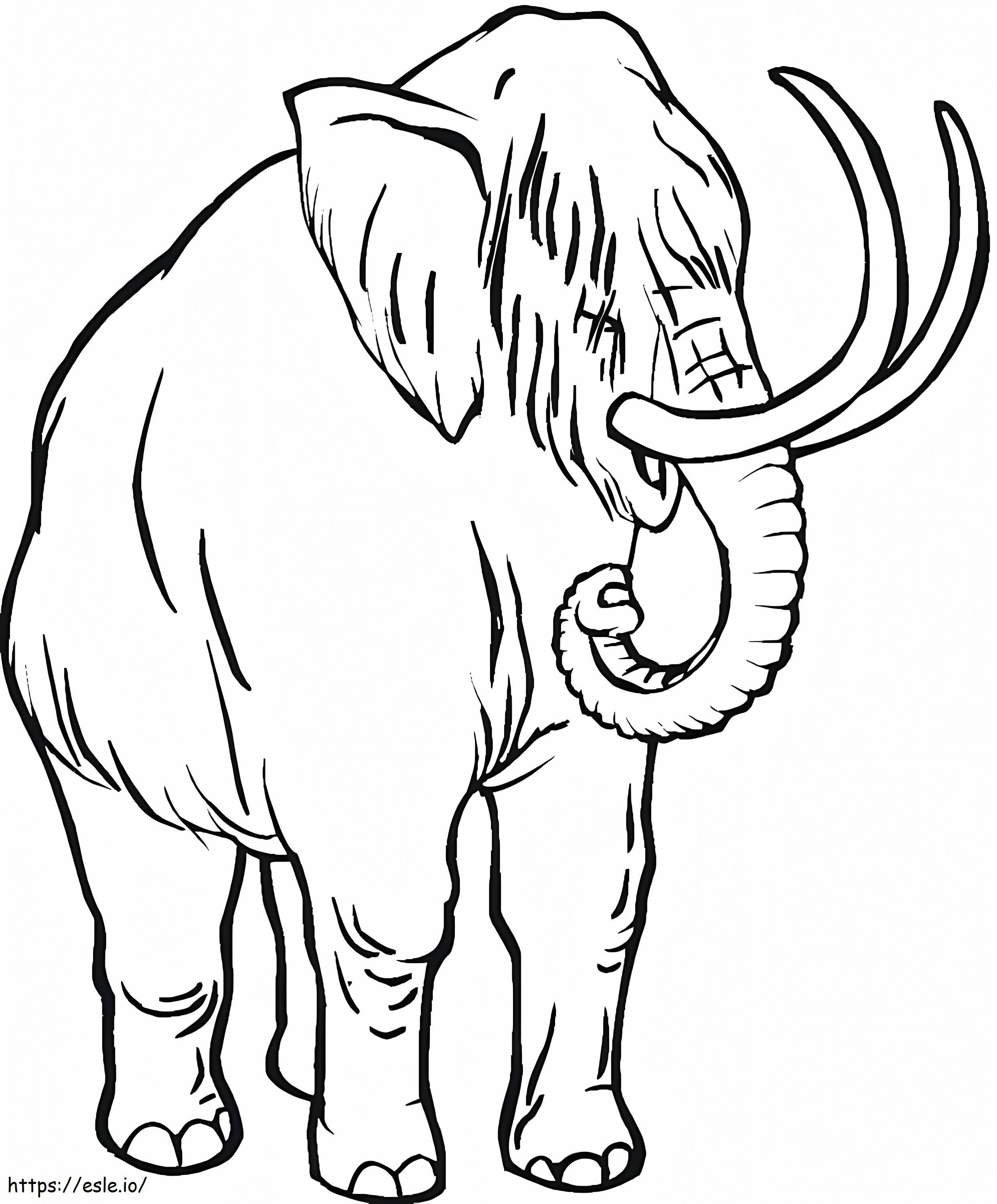 A baby mammoth coloring page