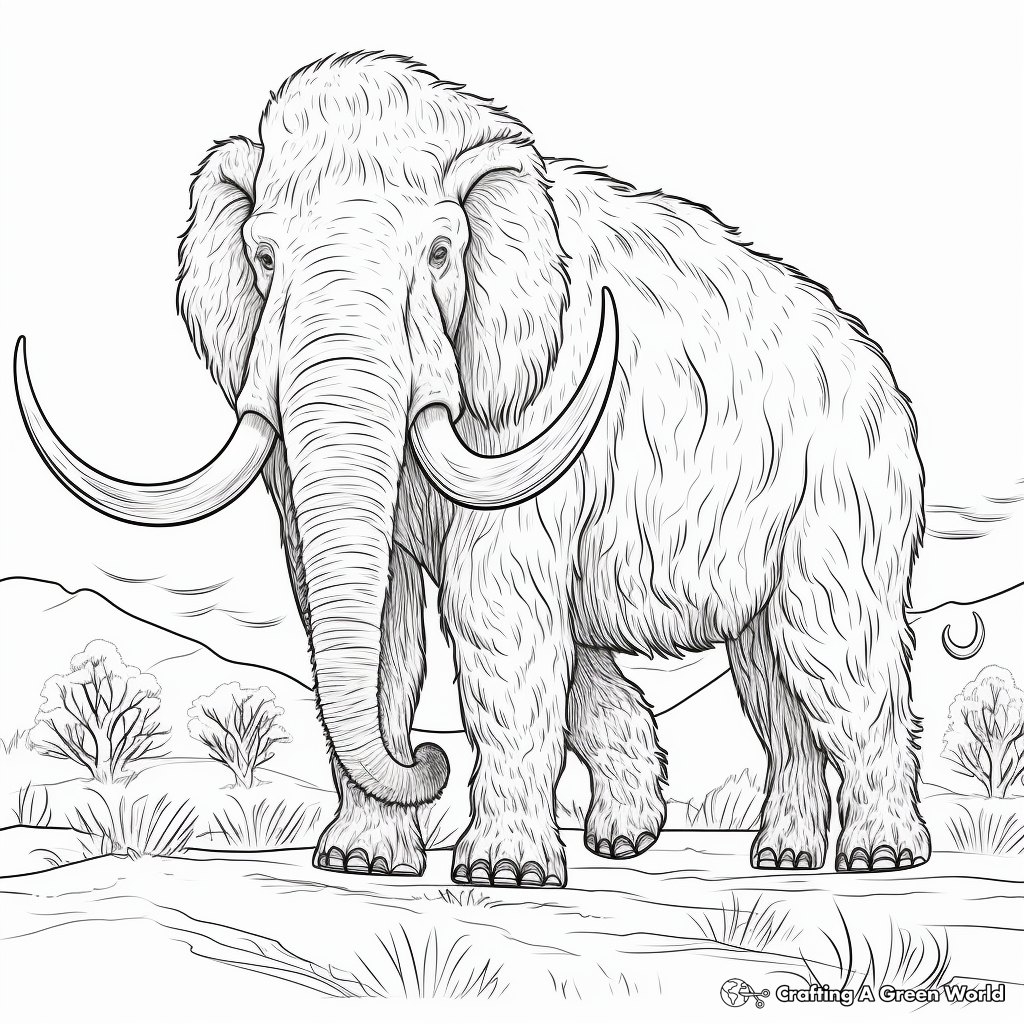 Woolly mammoth coloring pages