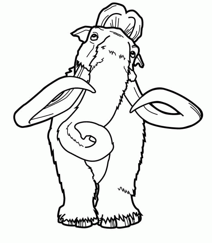 Manfred mammoth coloring page