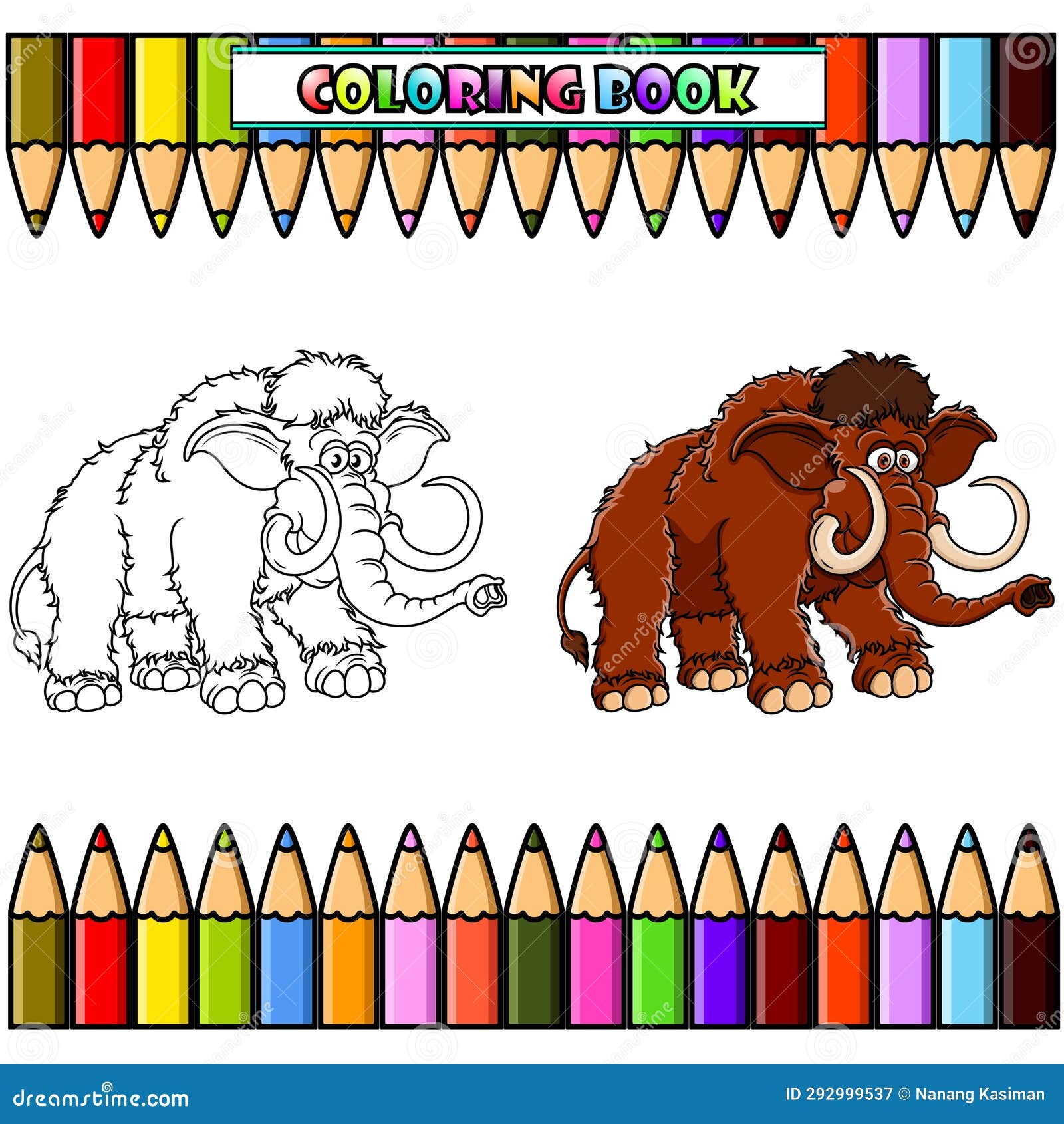 Woolly mammoth coloring stock illustrations â woolly mammoth coloring stock illustrations vectors clipart