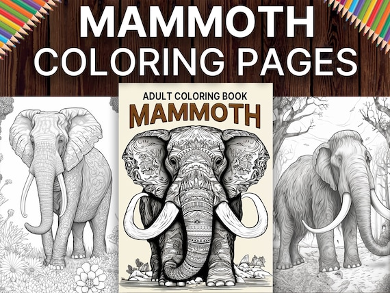 Mammoths coloring pages for adults a collection of intricate coloring pages travel back in time with these realistic mammoth printables