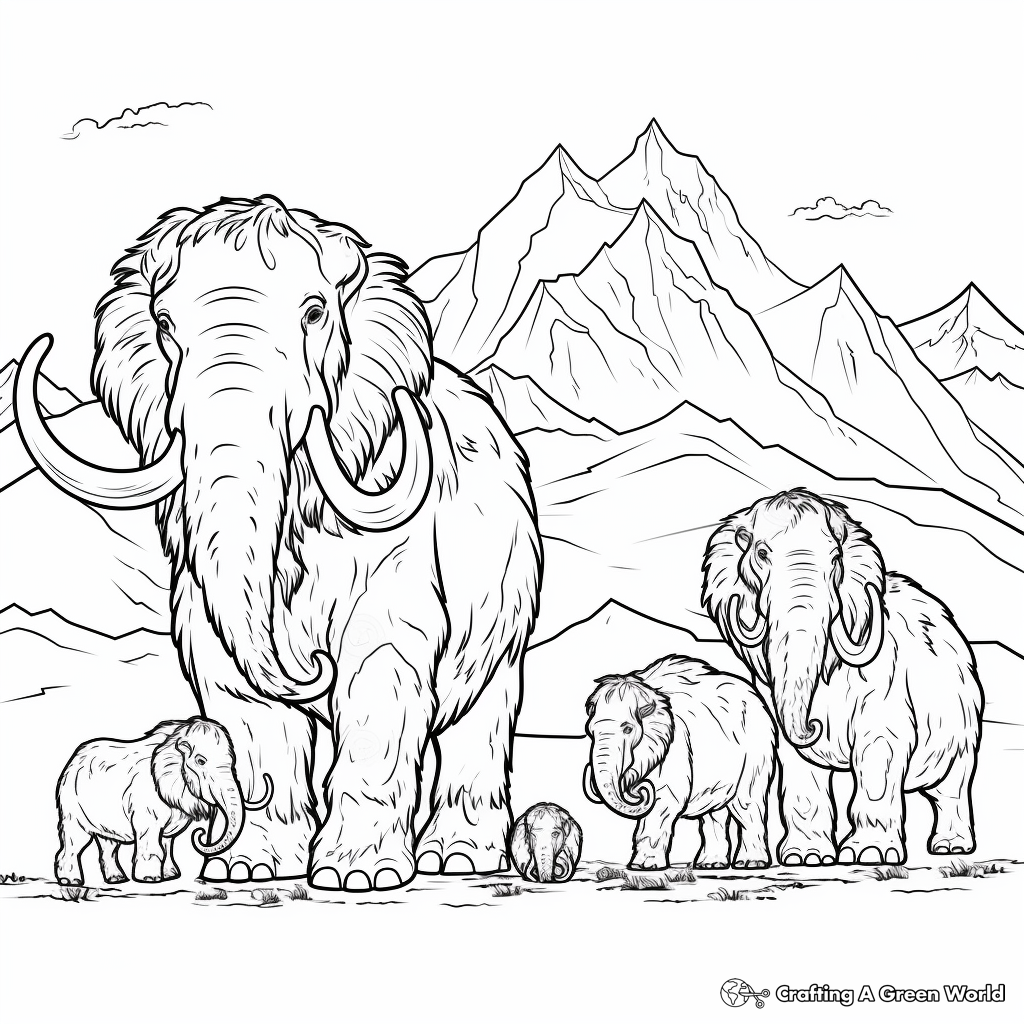 Woolly mammoth coloring pages