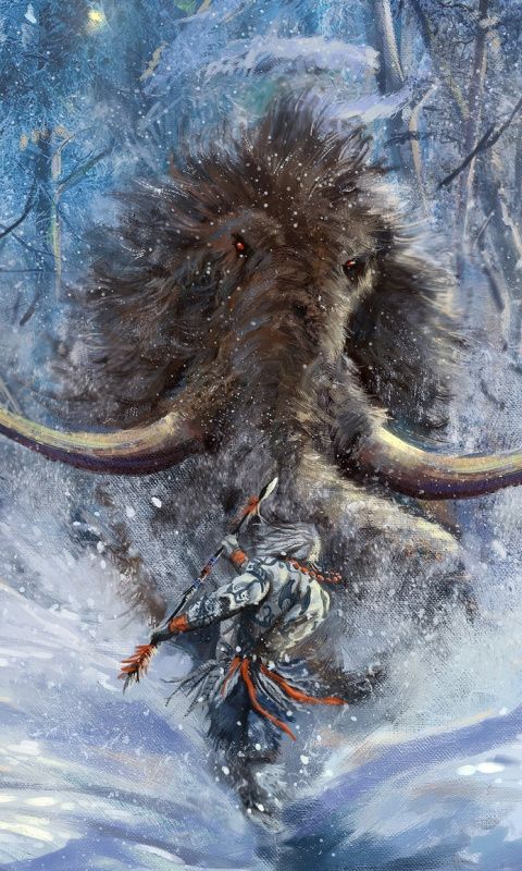 Mammoth and man fantasy art x wallpaper fantasy art fantasy castle mythical creures art