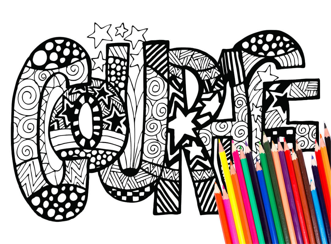 Inspirational words coloring pages pdf