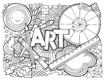 Art class coloring page art room posters art handouts art worksheets