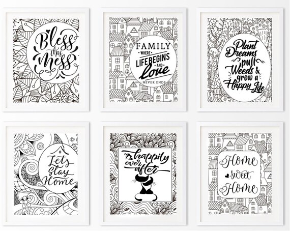 Family theme word art coloring printables coloring pages with uplifting sayings with a love and family theme anti stress coloring pages