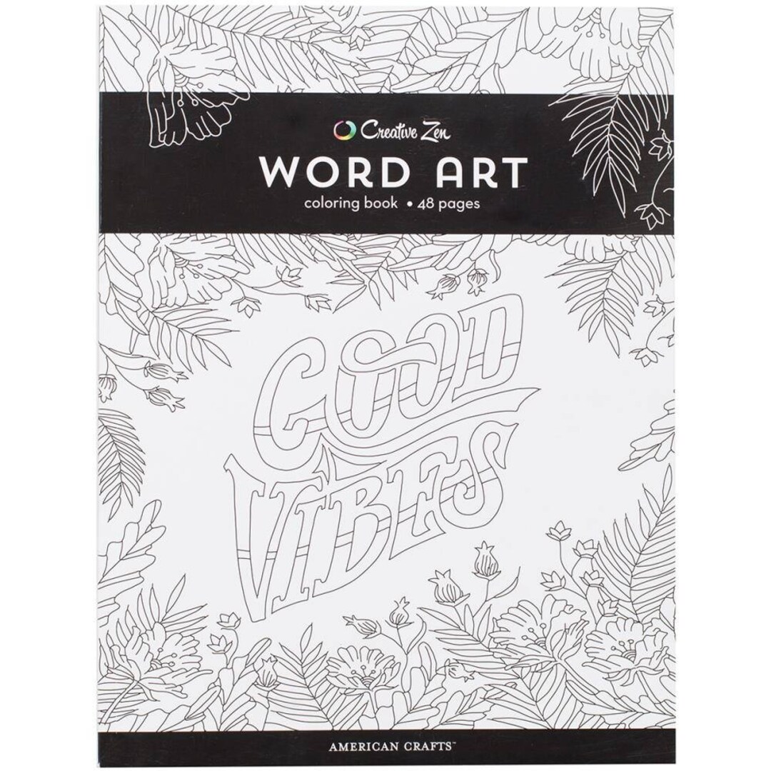 American crafts word art coloring book