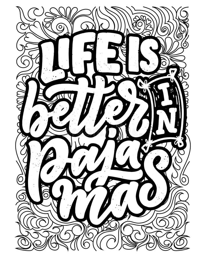 Inspirational words coloring book pagesmotivational quotes coloring pages design stock vector