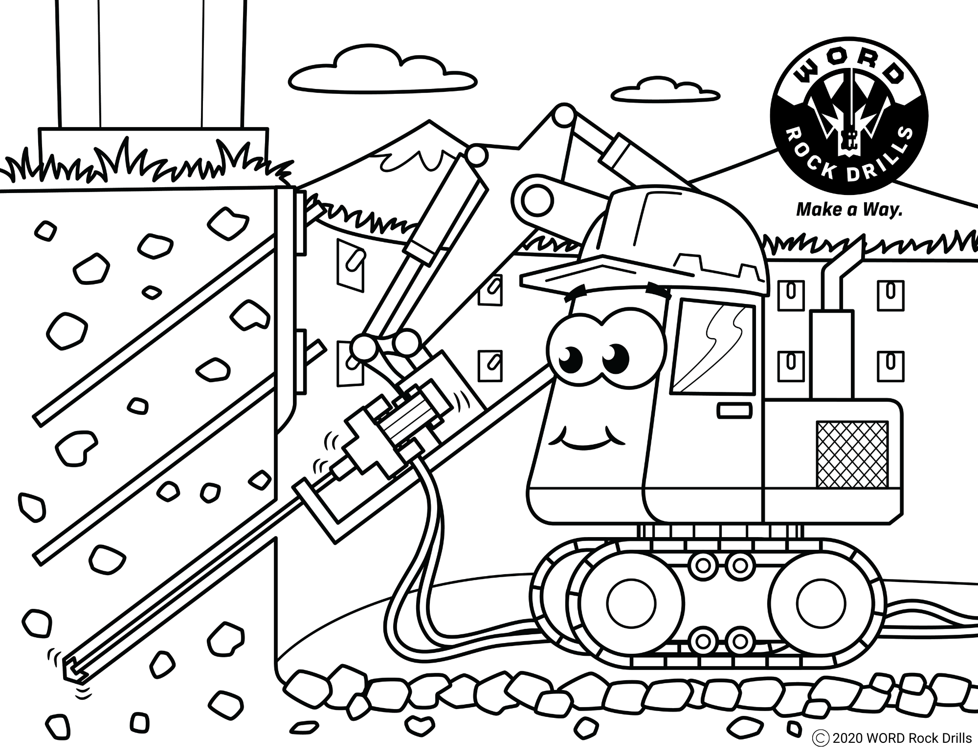 Free rock drill coloring pages to pass the time word rock drills