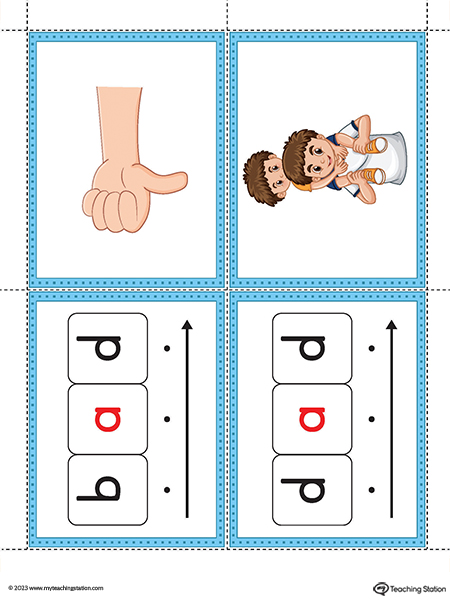 Ad word family image flashcards printable pdf color