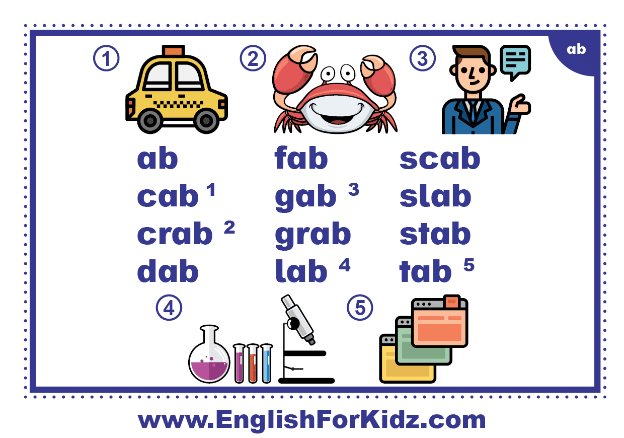 English for kids step by step word families