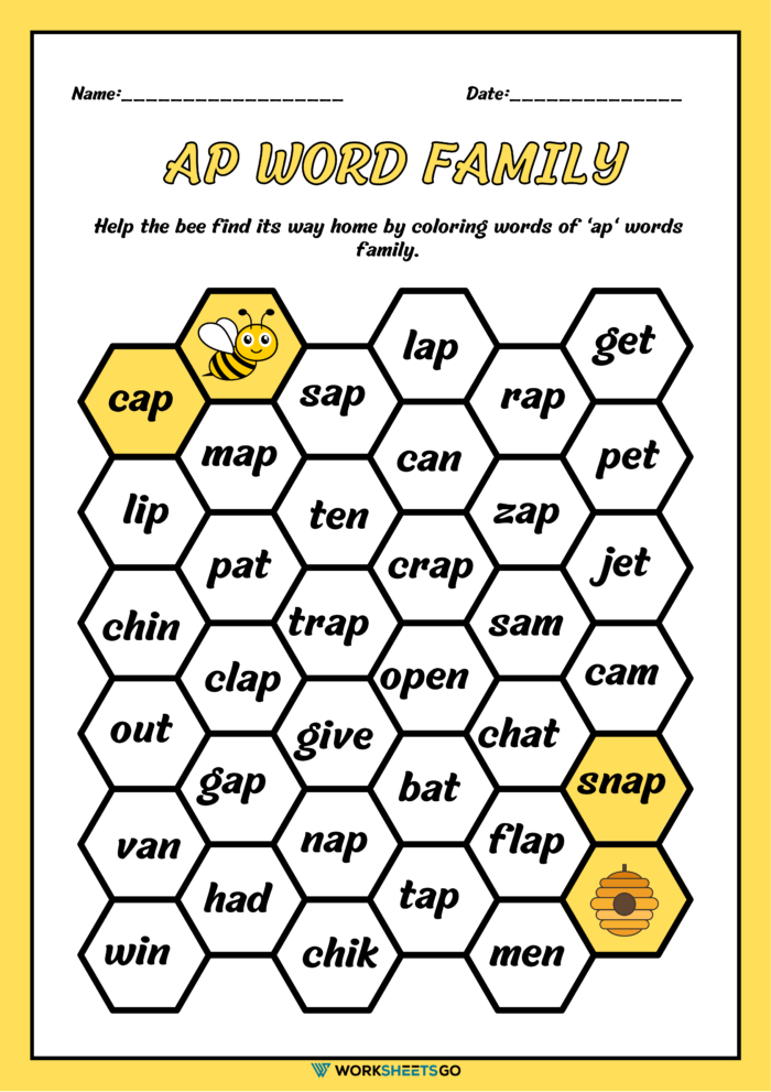 Ap word family worksheets