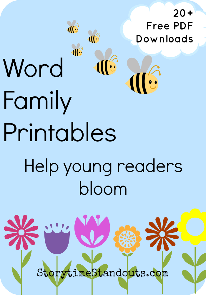 Free word family printables to help beginning readers