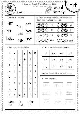 Word family worksheets