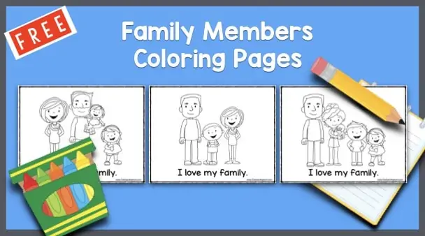 Free family members coloring pages