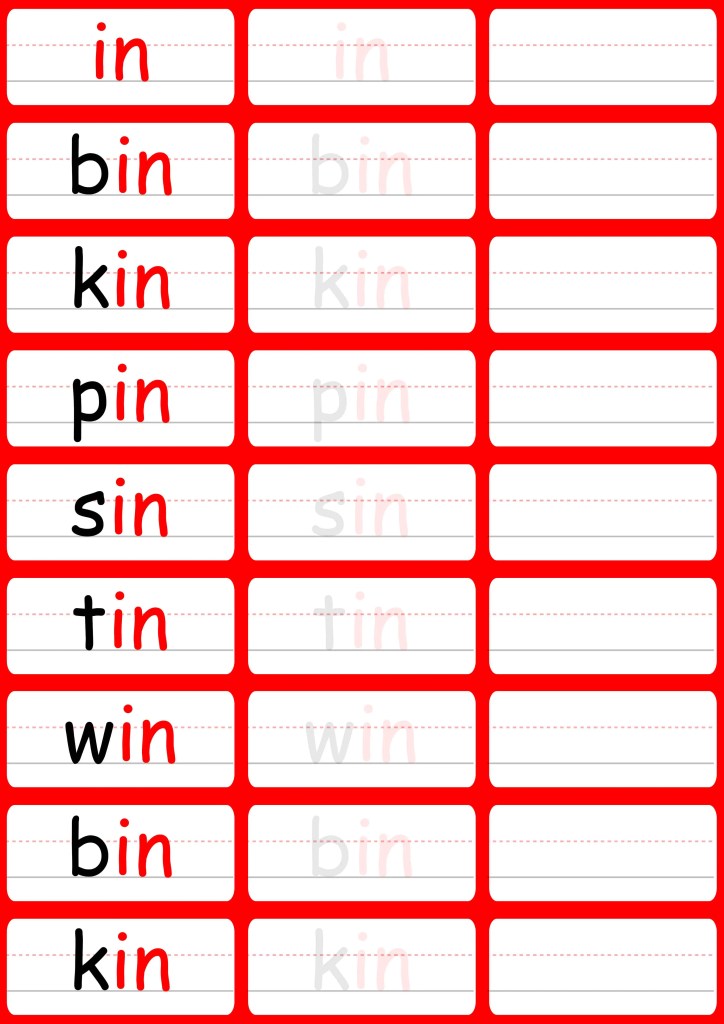 Word family worksheets