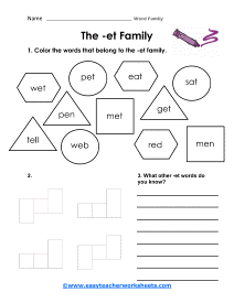 Word families worksheets