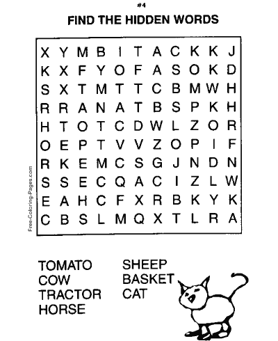 Printable word search puzzles