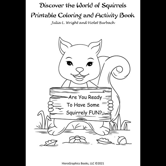 Squirrely word puzzles and poems and coloring pages for young adults to creatively express themselves and learn some new words