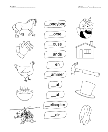 Fill in the blank letter h printable coloring worksheet