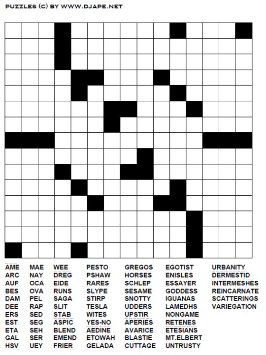 Word fill puzzle fill in puzzles printable crossword puzzles crossword puzzles