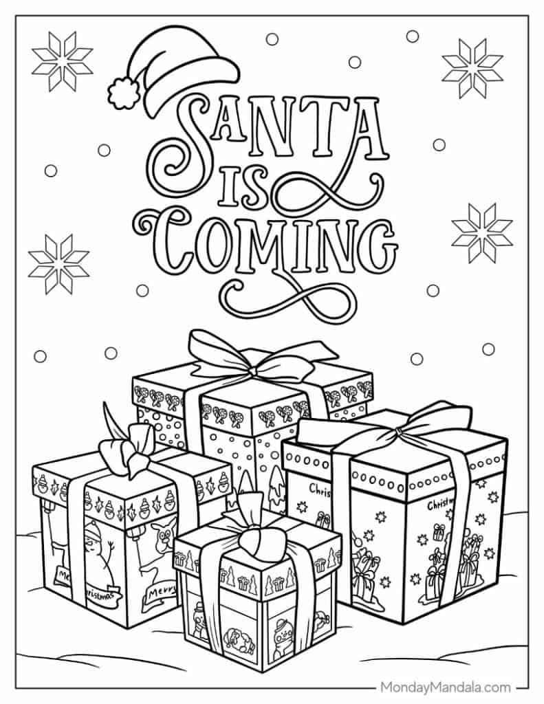 Christmas coloring pages free pdf printables